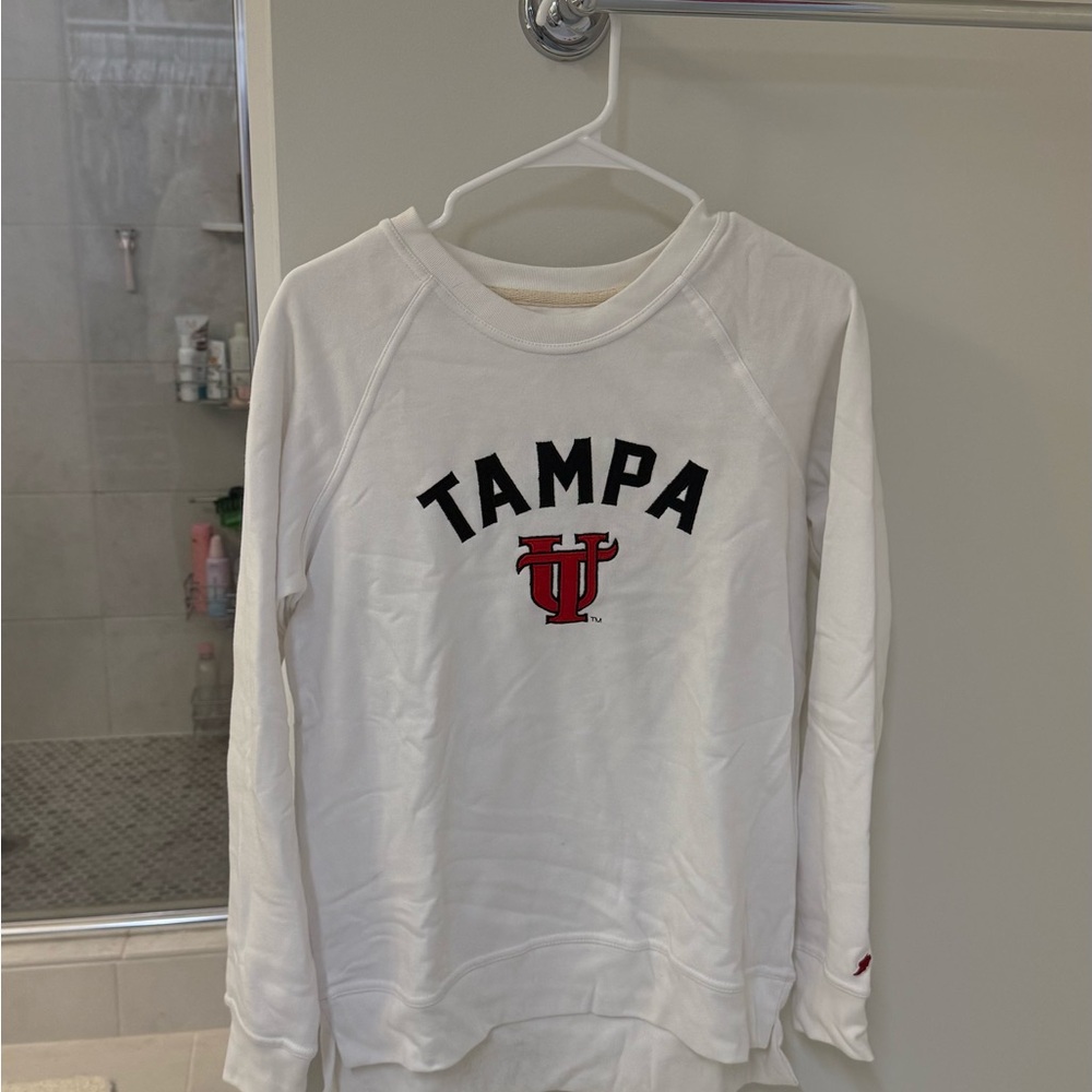 League White and Cream Tampa university Sweatshirt